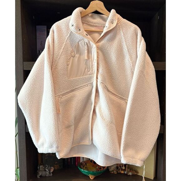 NWT Free People FP Movement X Hatch Hit The Slopes Fleece Jacket Neutral Small - Picture 4 of 10